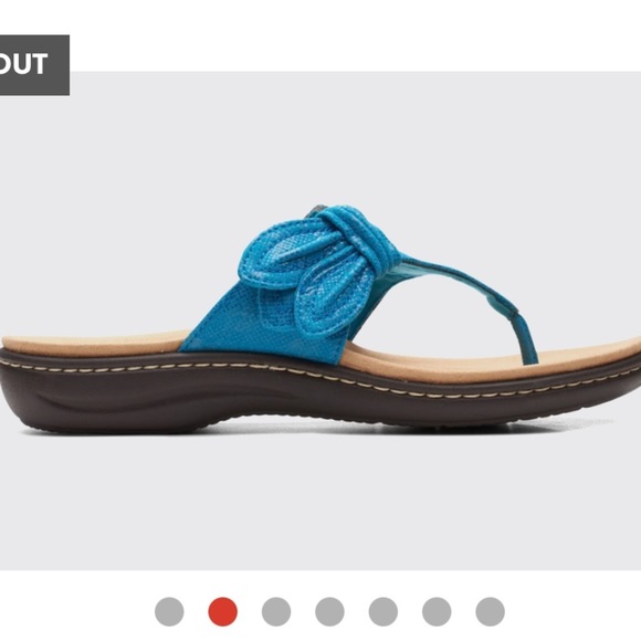 Clarks Laurieann Rae Turquoise Sandals 12W Cloudsteppers for Comfort - Picture 2 of 6